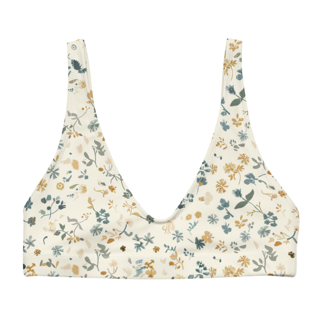 Floral High Bralette - Soft White