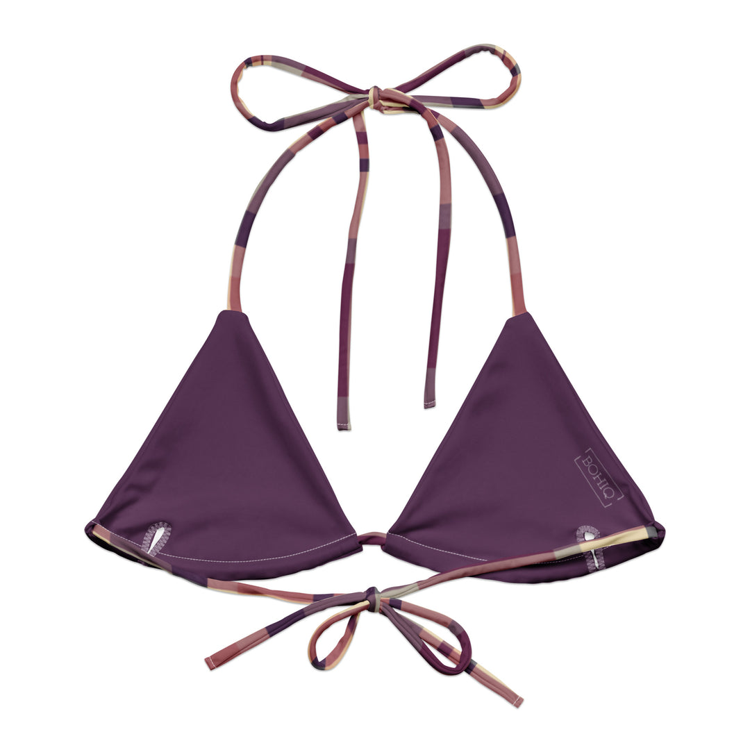 Lavender Haze Plaid String Bikini Top
