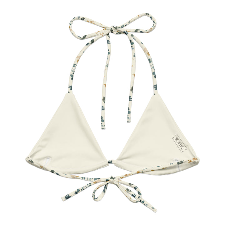 Soft White Floral String Bikini Top