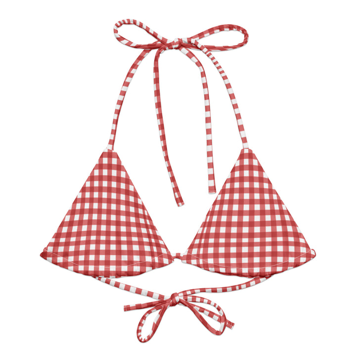 Red Gingham Bikini Top