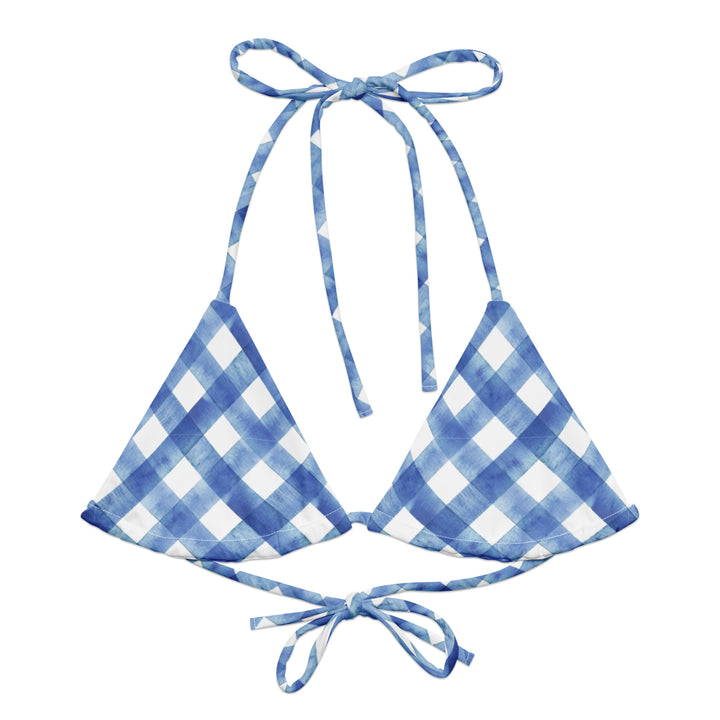 Blue Gingham String Bikini