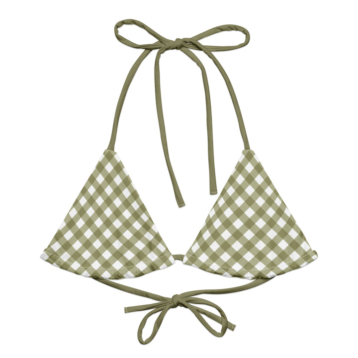 Green Gingham Bikini Top