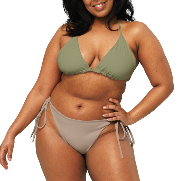 Plus Size Green String Bikini Top