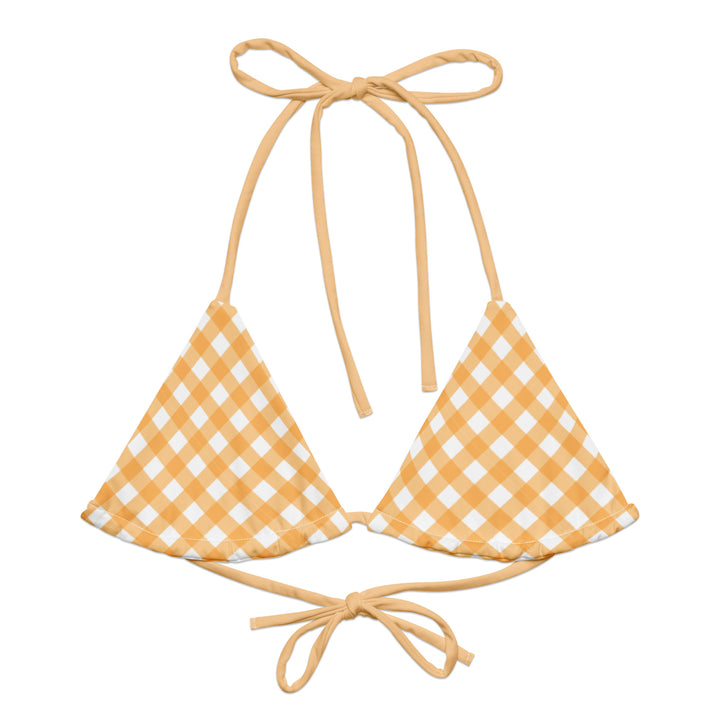 Yellow Gingham String Bikini Top