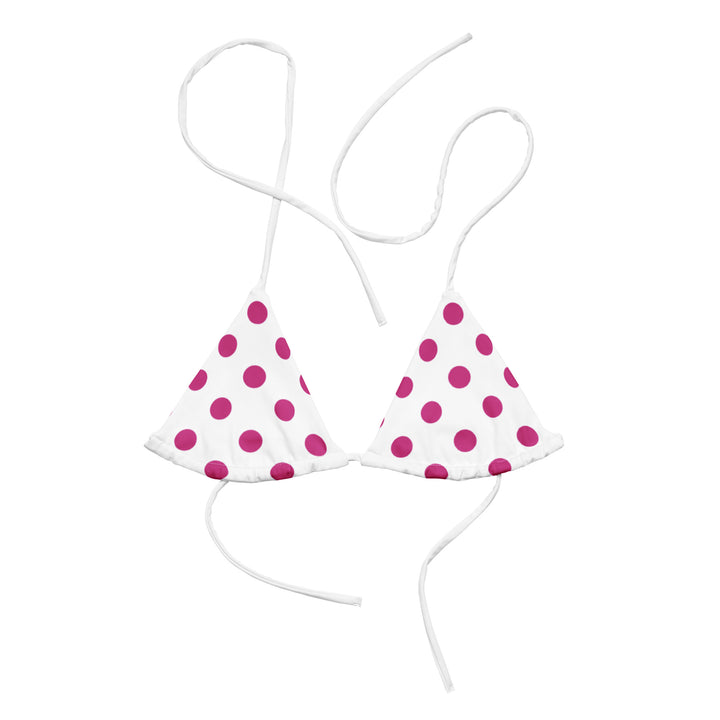 White Polka Dot Bikini Top