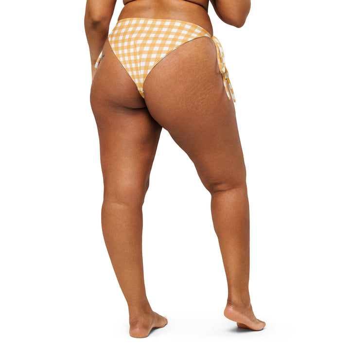 Yellow Gingham String Bikini Bottom