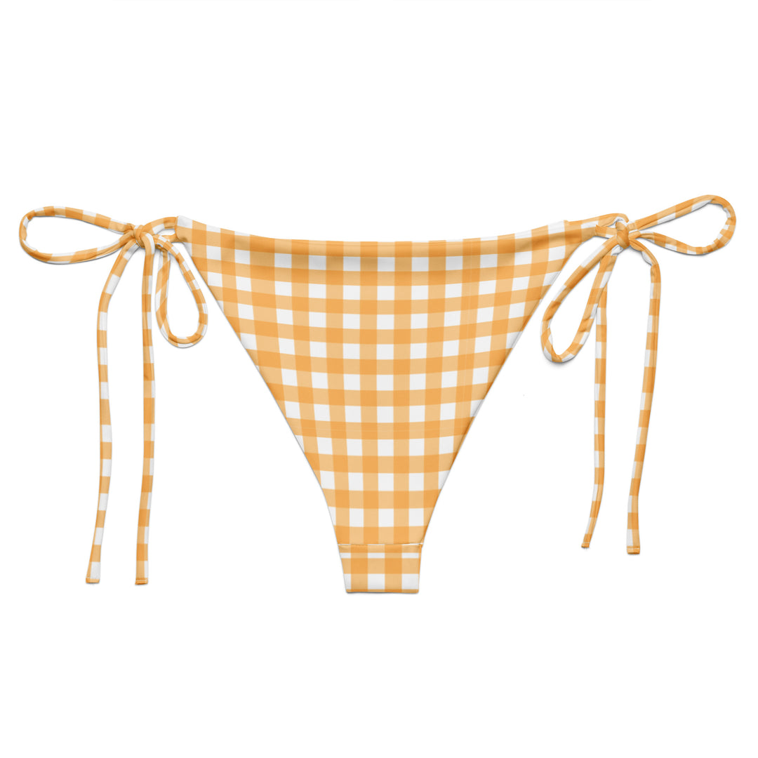 Yellow Gingham String Bikini Bottom