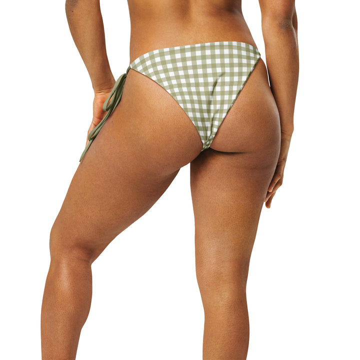 Green Gingham String Bikini Bottom