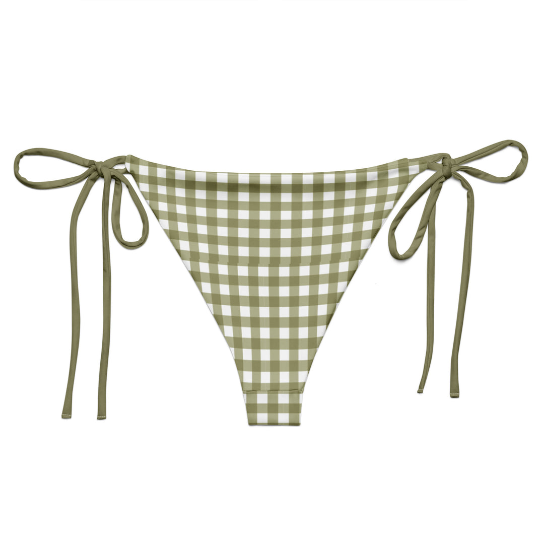 Green Gingham String Bikini Bottom