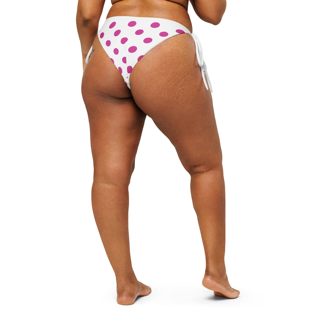 White Polka Dot String Bikini Bottom