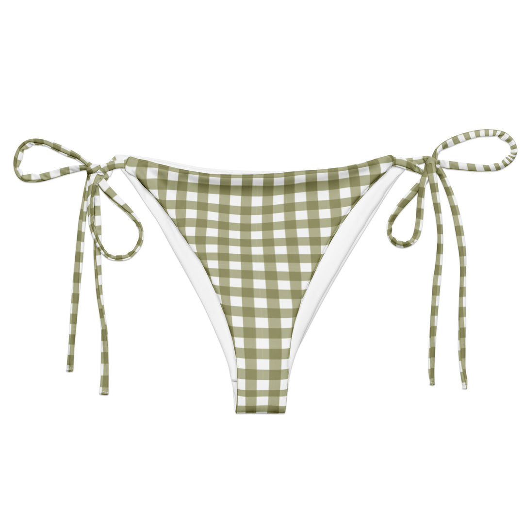 Green Gingham String Bikini Bottom