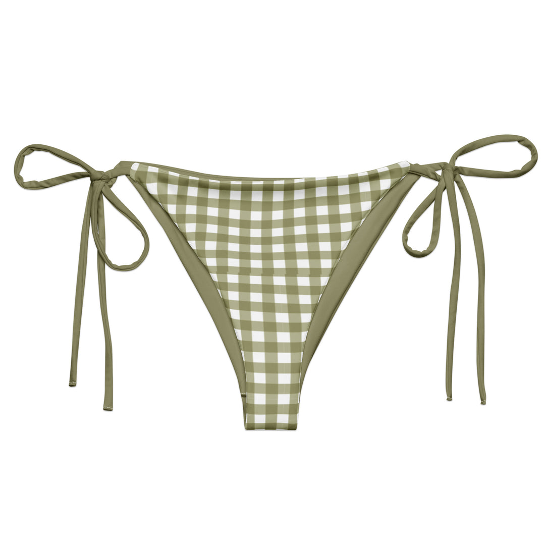 Green Gingham String Bikini Bottom