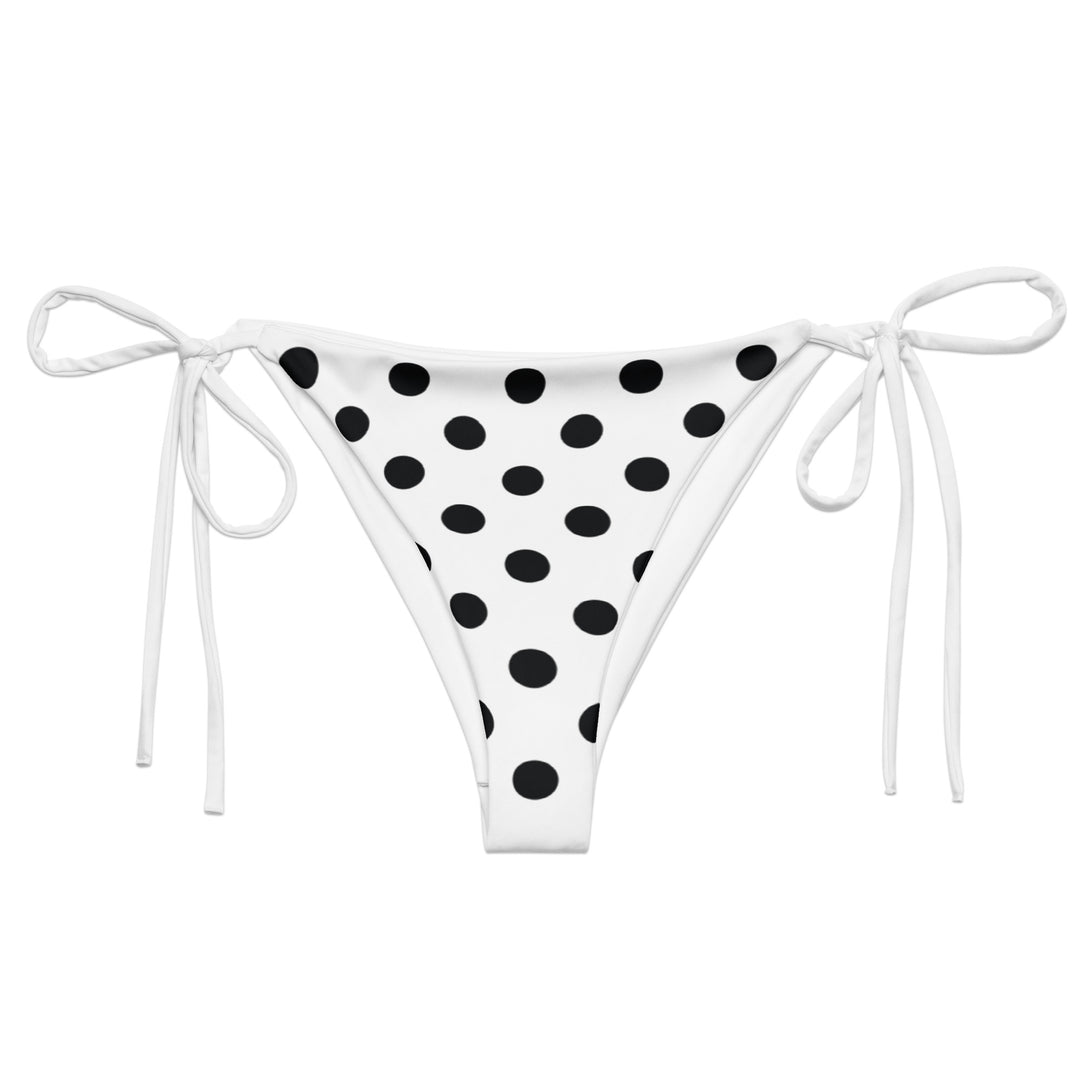 White Bikini Bottom with Black Polka Dots