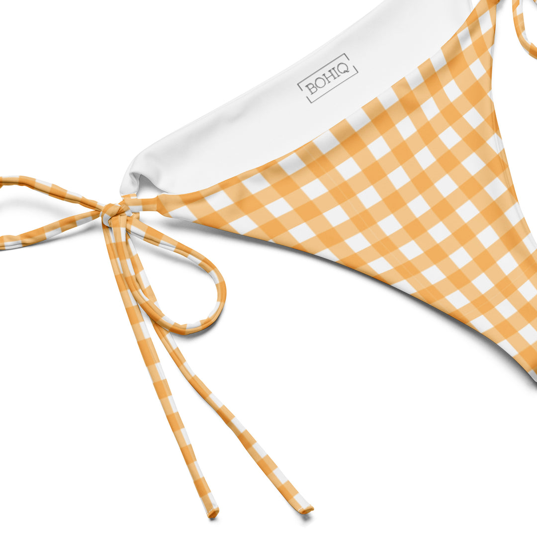 Yellow Gingham String Bikini Bottom