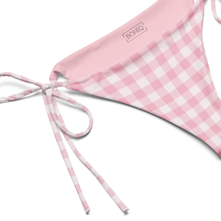 Pink Gingham String Bikini Bottom
