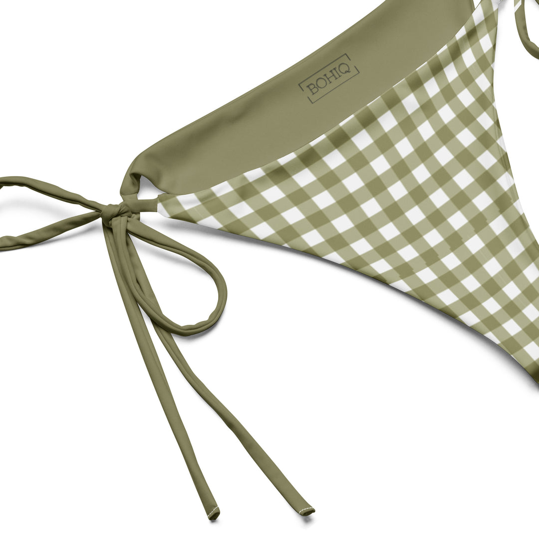 Green Gingham String Bikini Bottom