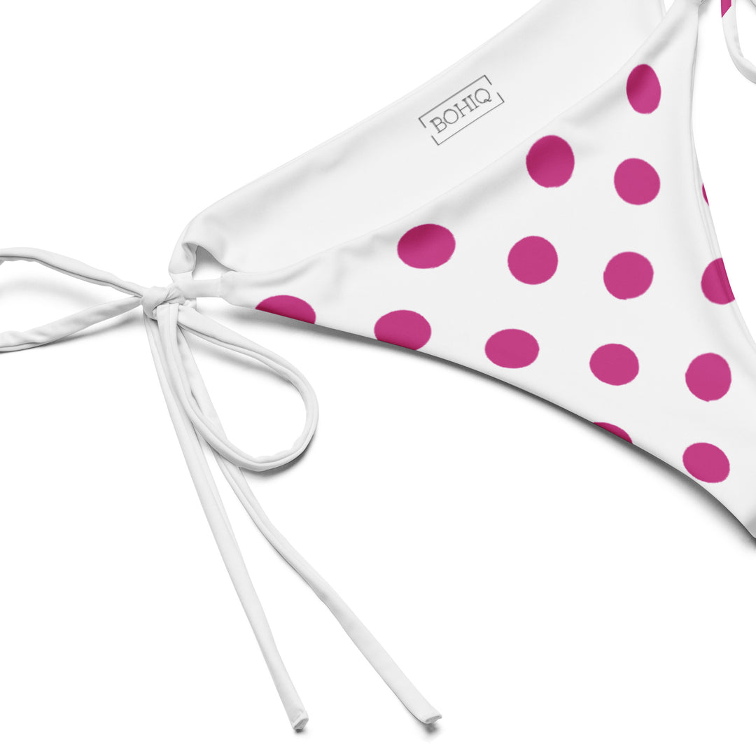 White Polka Dot String Bikini Bottom