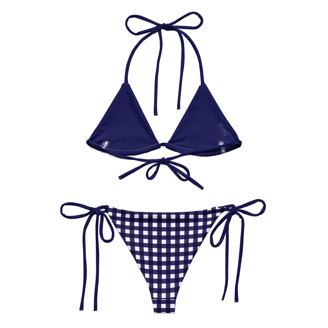 Navy Blue Gingham Bikini