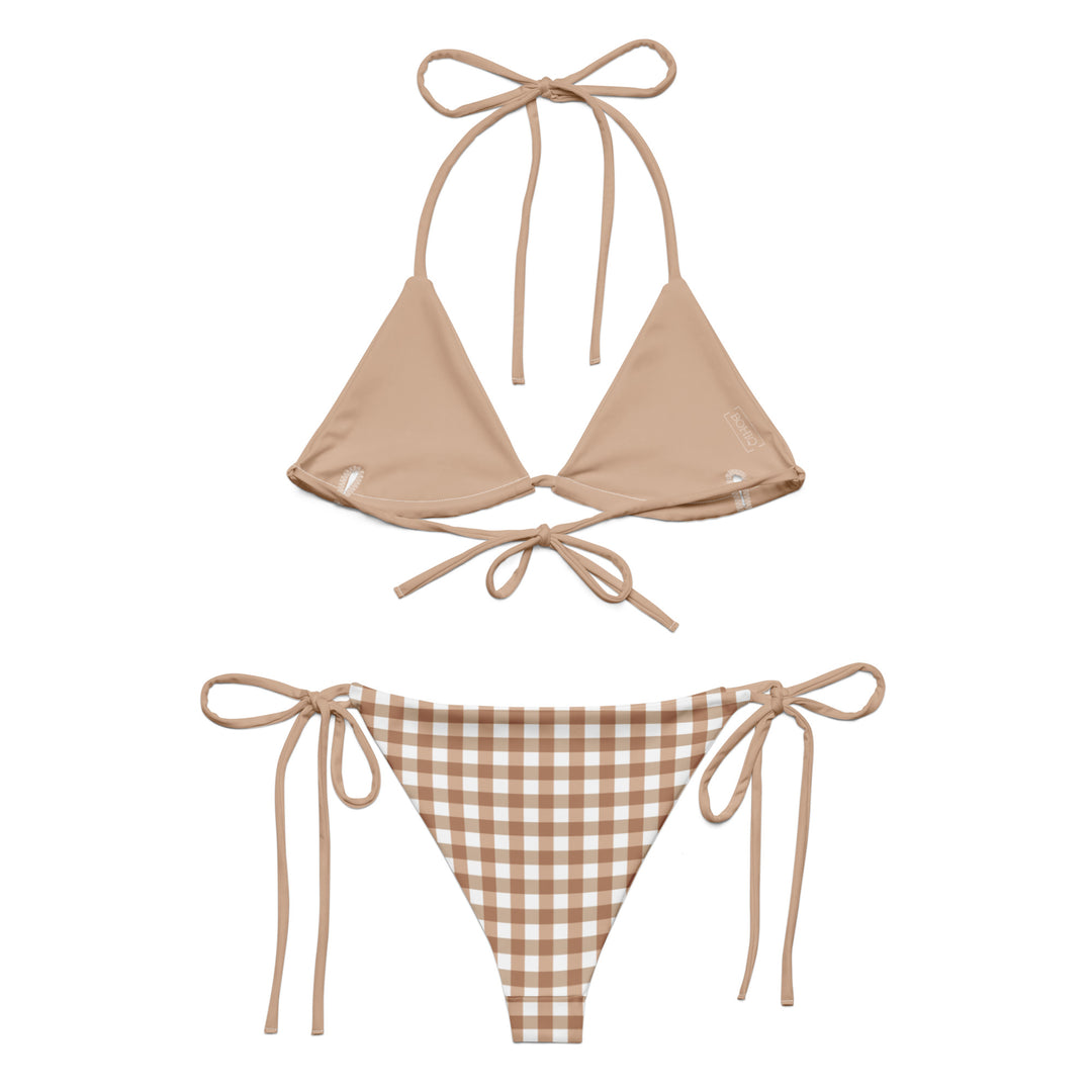 Beige Gingham Bikini