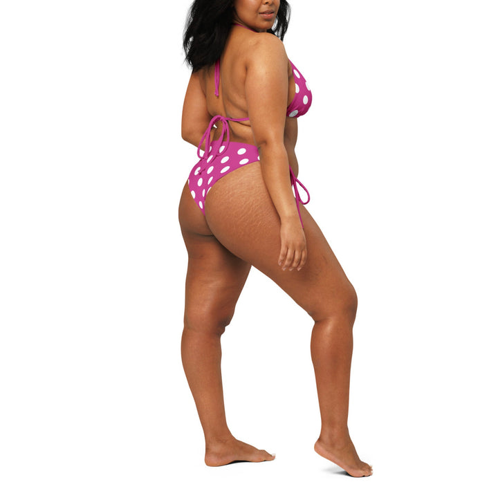 Plis Size Fuchsia Bikini with White Polka Dots