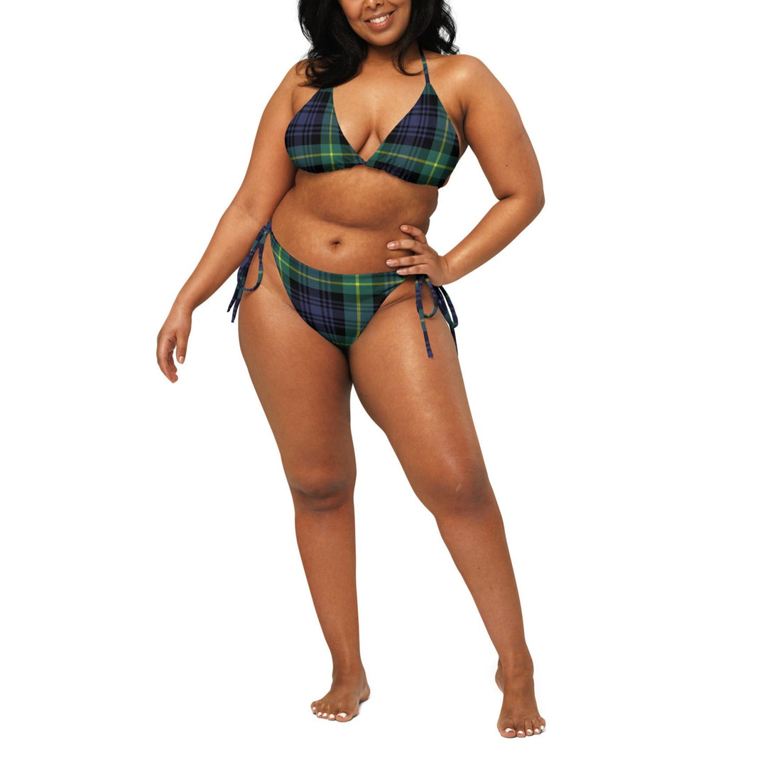 Purple Forest Plaid Plus Size Bikini 