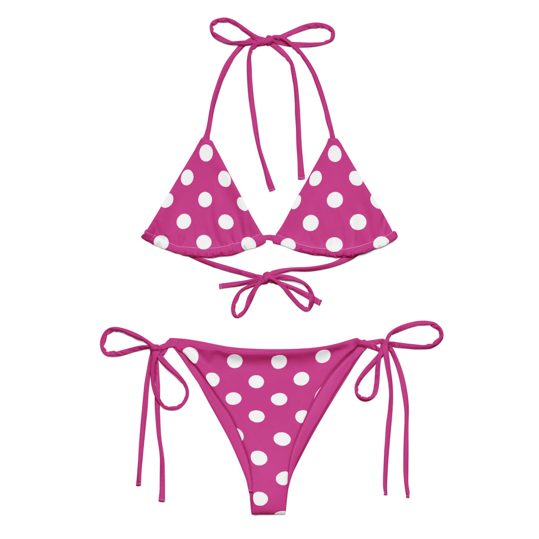 Fuchsia Bikini with White Polka Dots