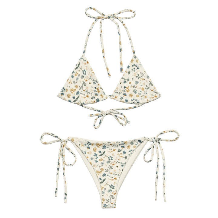 Soft White Floral String Bikini