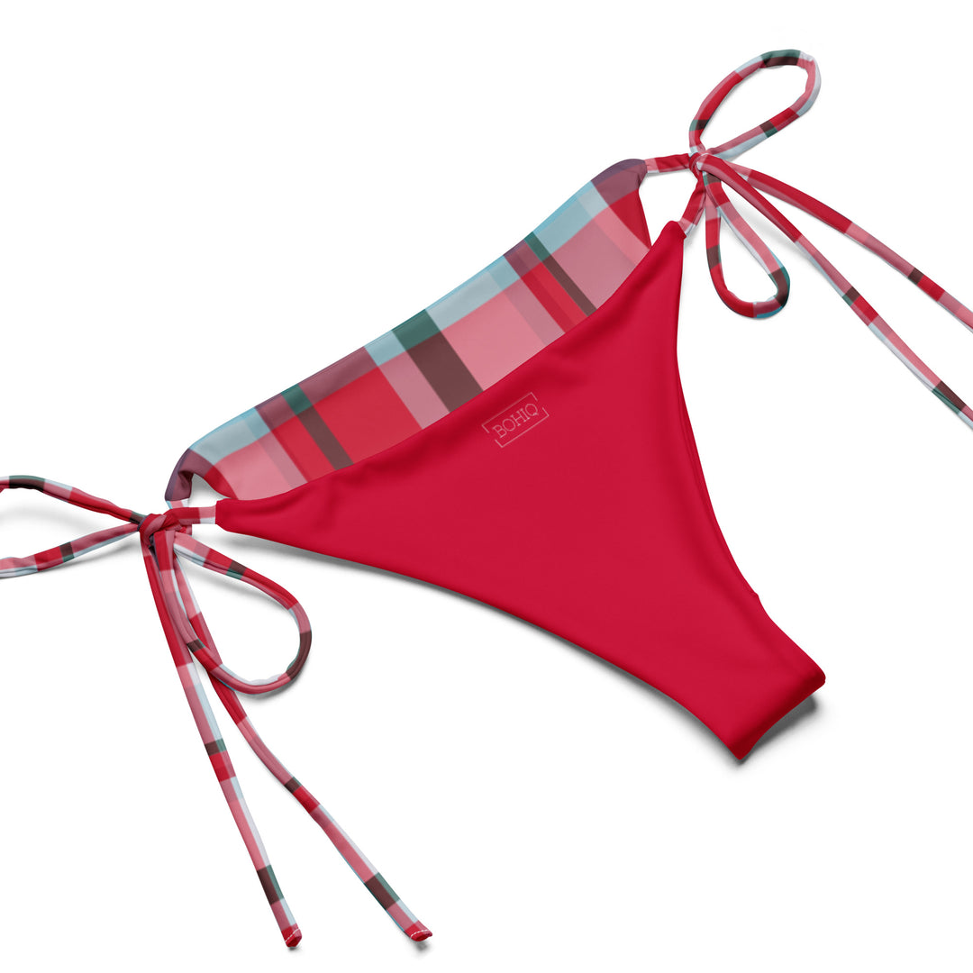 Cherry Plaid String Bikini Set