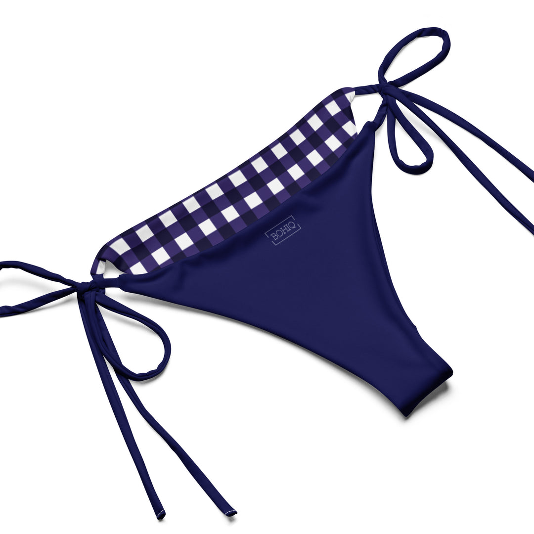 Navy Blue Gingham Bikini