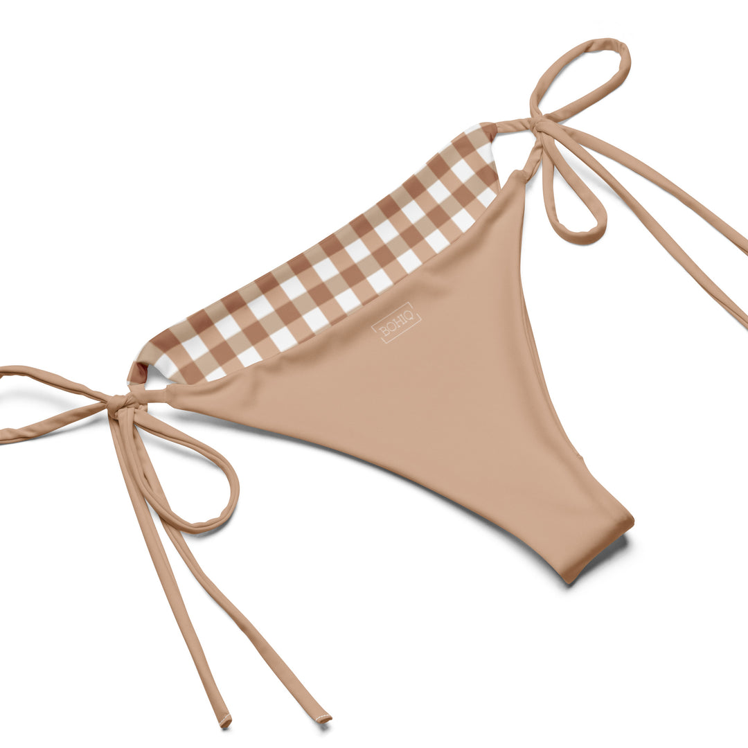 Beige Gingham Bikini