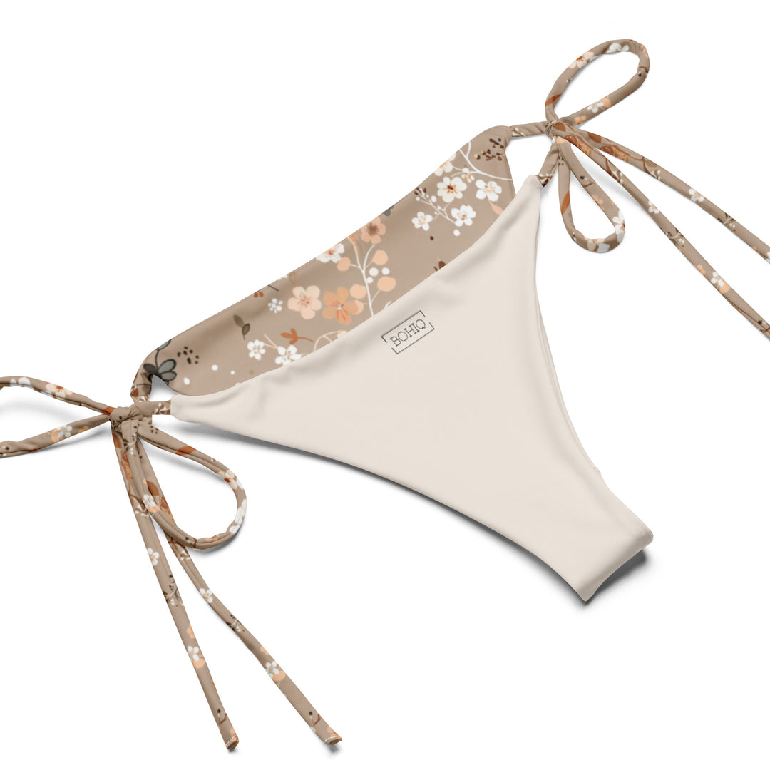 Soft Brown Floral String Bikini Set by BOHIQ