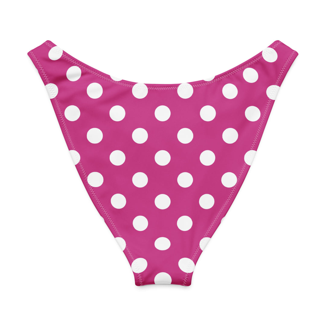 Product mockupFuchsia Polka Dot V-Cut Bikini Bottom by BOHIQ