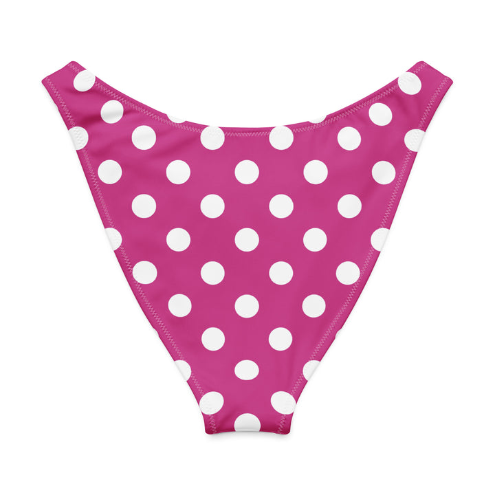 Product mockupFuchsia Polka Dot V-Cut Bikini Bottom by BOHIQ
