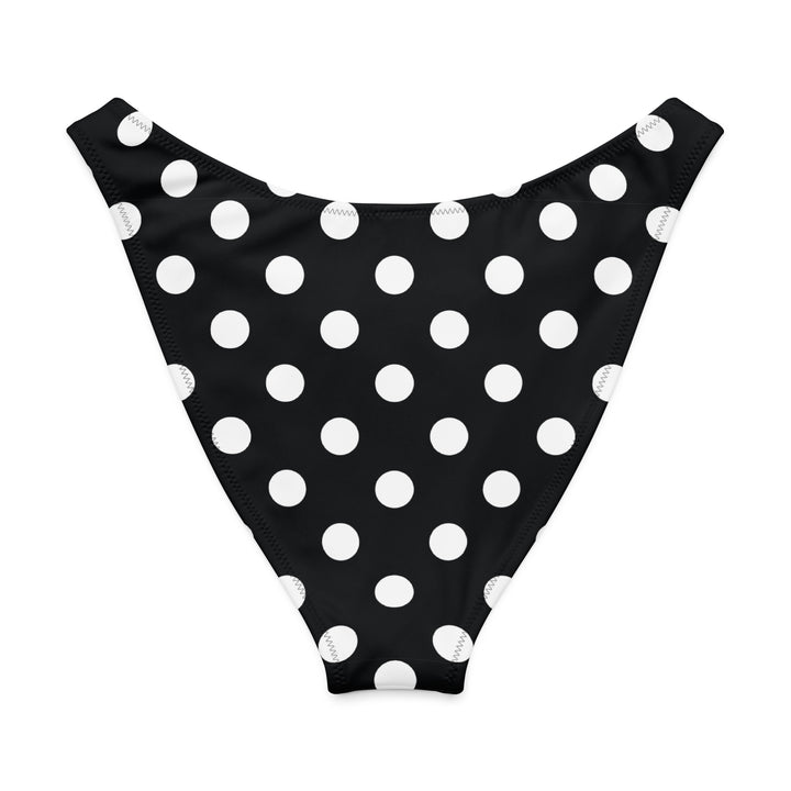 Black Polka Dot V-Cut Bikini Bottom – High Leg