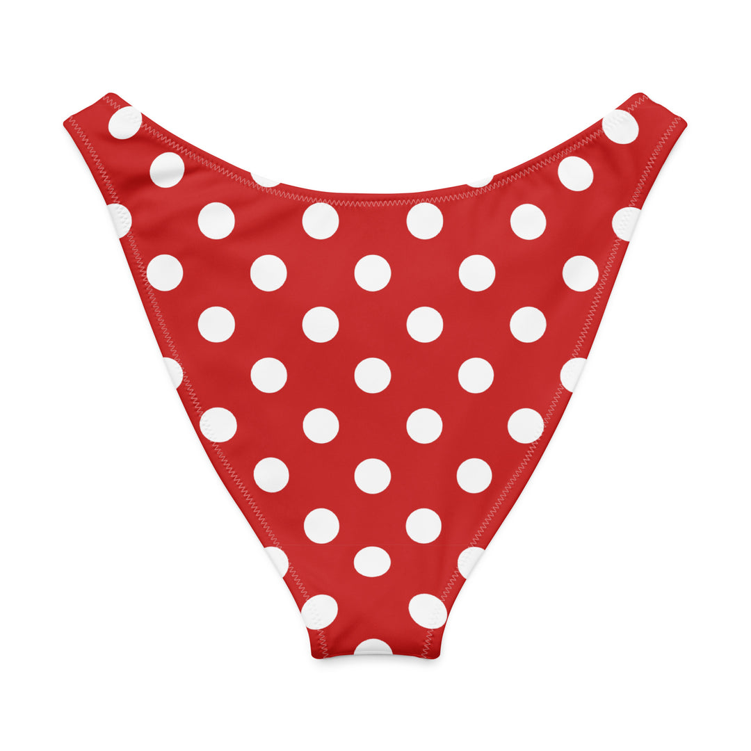 Red Polka Dot V-Cut Bikini Bottom