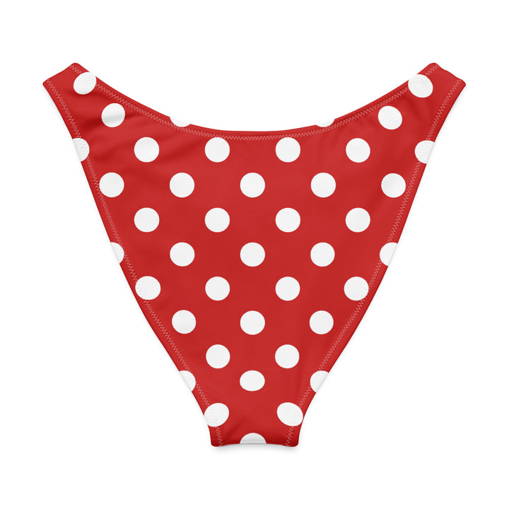 Red Polka Dot V-Cut Bikini Bottom