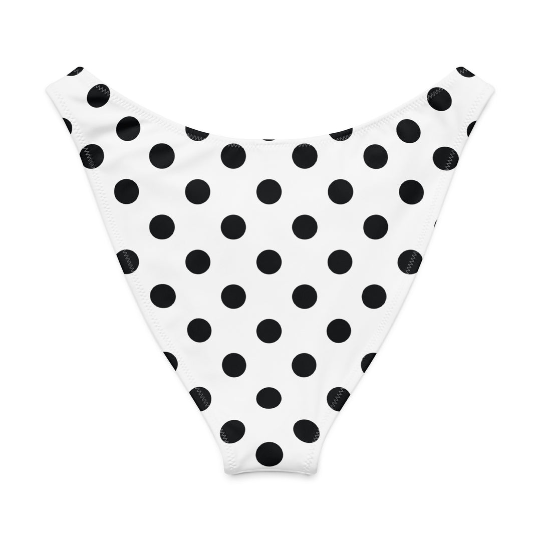 White Polka Dot V-Cut Bikini Bottom Back
