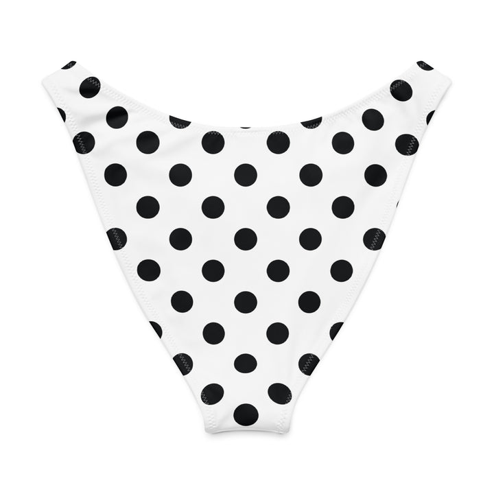 White Polka Dot V-Cut Bikini Bottom Back

