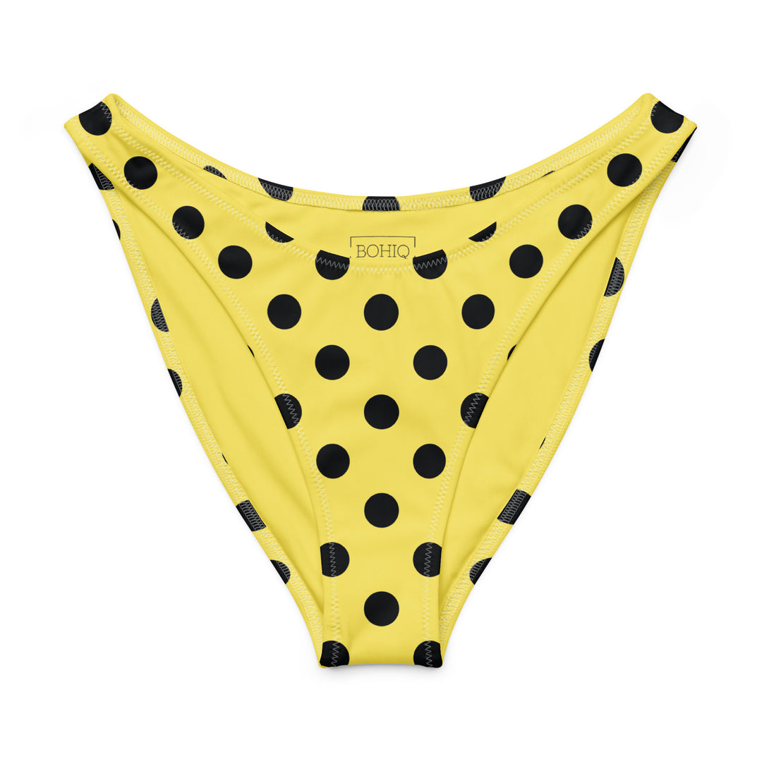 Yellow Polka Dot High Leg Bikini Bottom