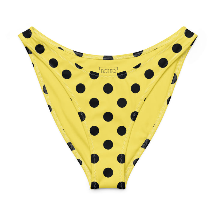 Yellow Polka Dot High Leg Bikini Bottom