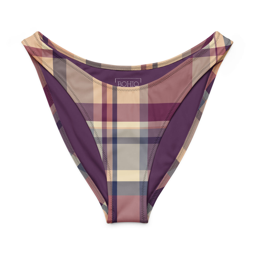 Lavender Haze Plaid High Leg Bikini Bottom