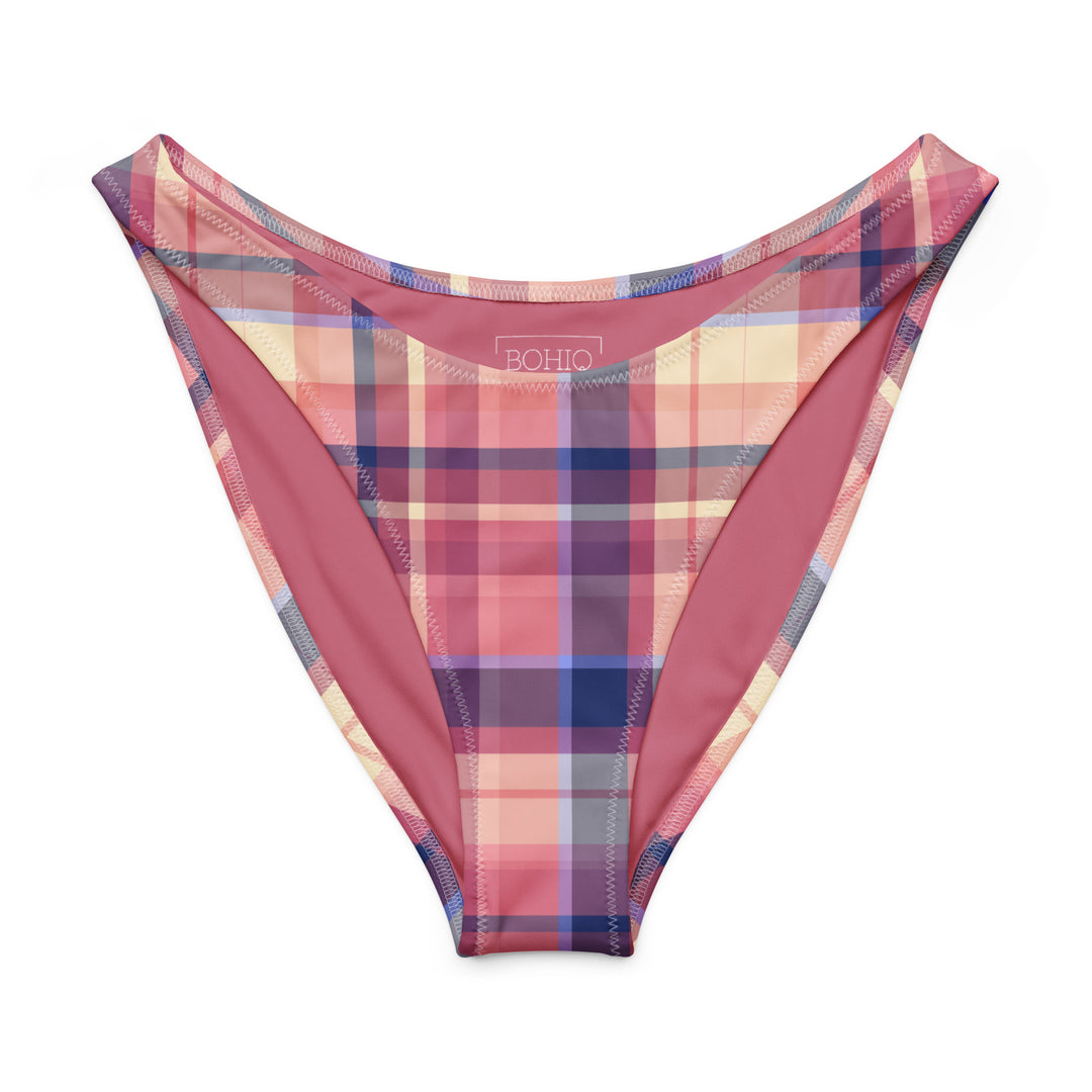 Plaid High Leg Bikini Bottom 