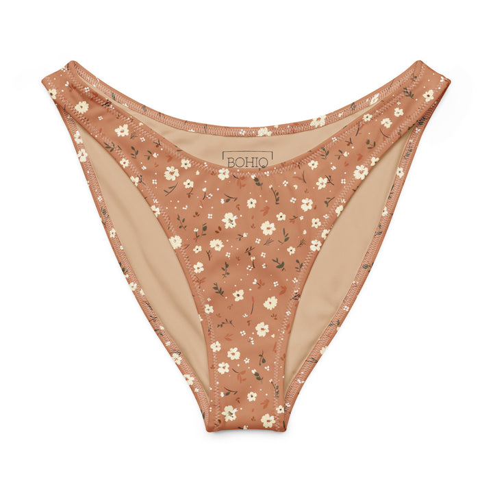 Floral High Leg Bottom in Burnt Orange