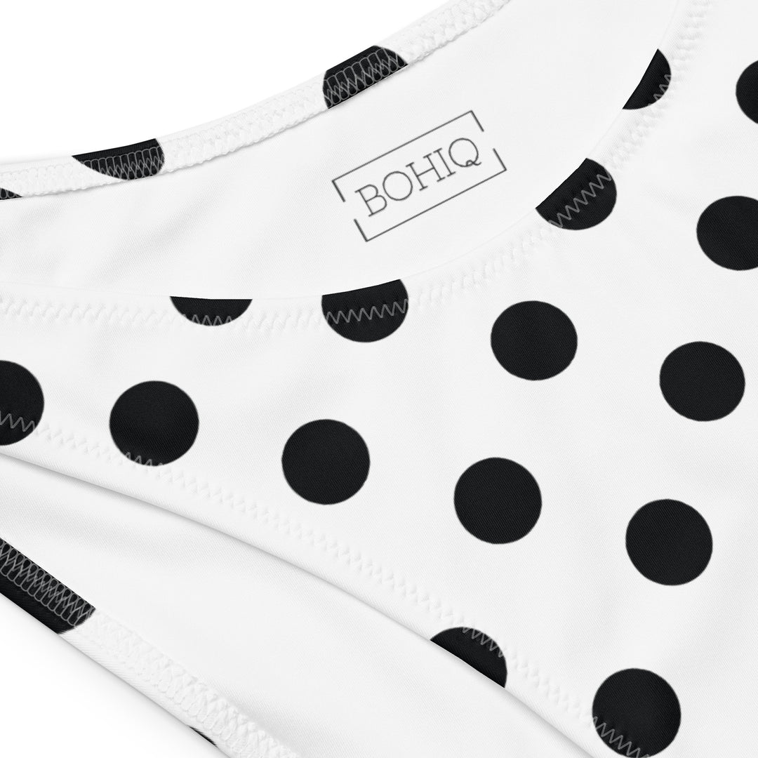 White underwear with black polka dots and 'BOHIQ' branding on a white background