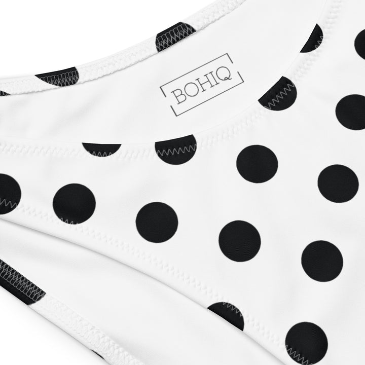 White underwear with black polka dots and 'BOHIQ' branding on a white background