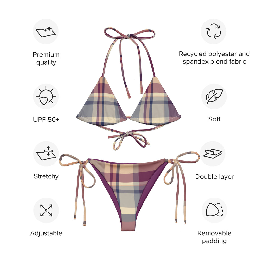 Lavender Haze Plaid String Bikini